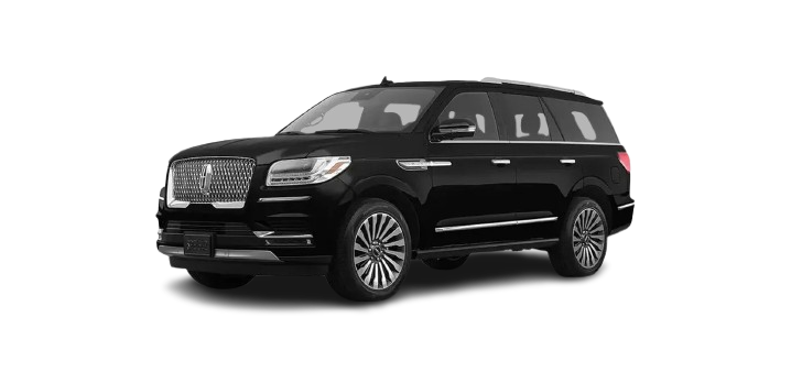 Three black Lincoln Navigator SUVs, highlighting side profile and luxury fleet options in Summit, NJ.