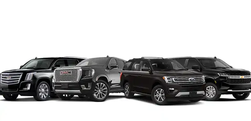 Old and new luxury SUVs side-by-side for black car and limo service in Summit NJ