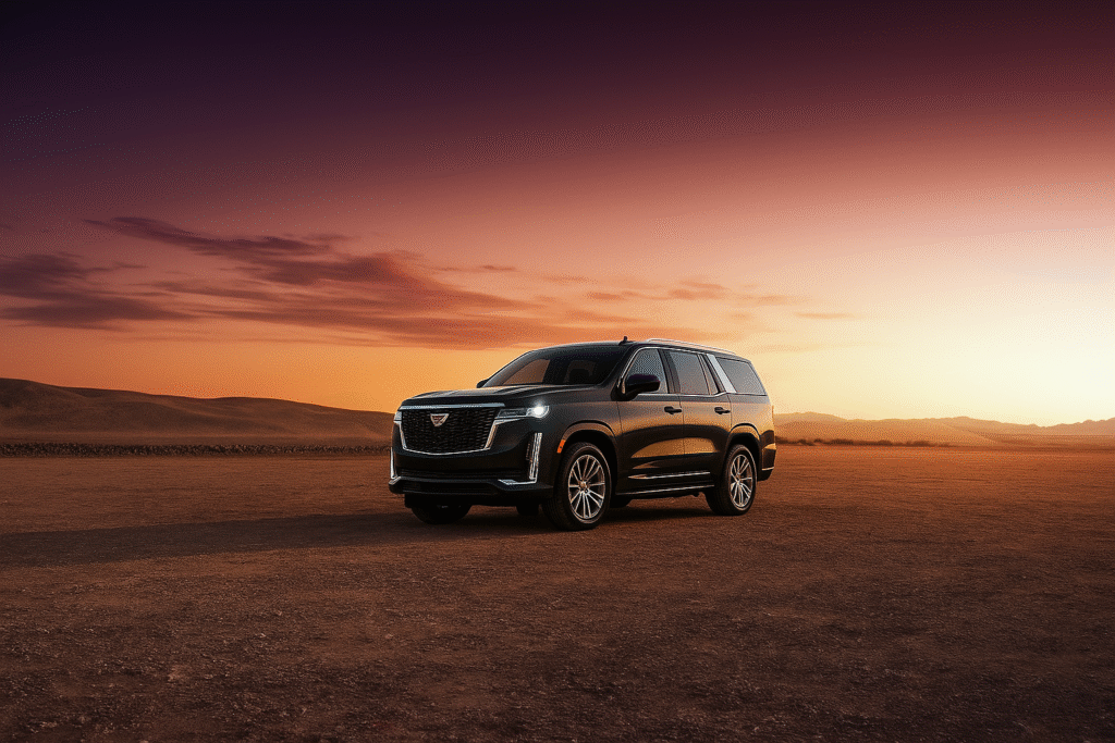Black luxury SUV for Basking Ridge airport, business, and special-event transportation